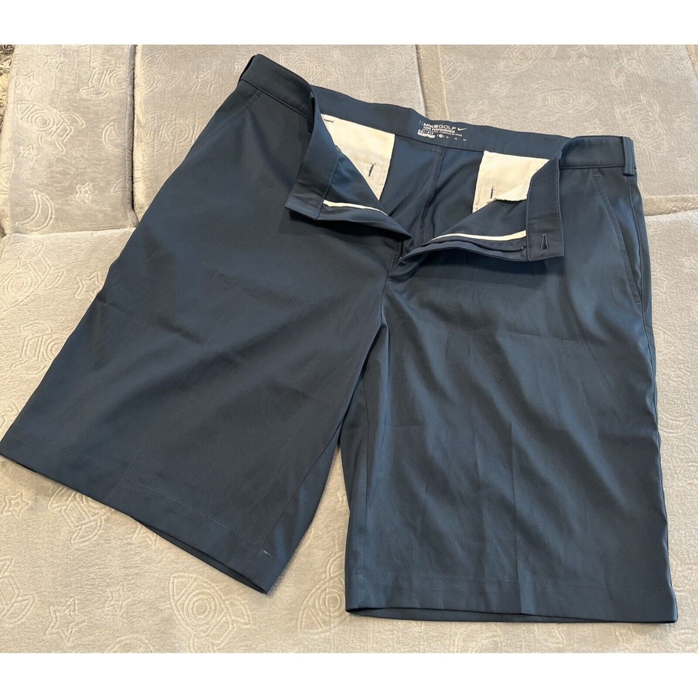 Nike Mens Tour Performance Golf Shorts Size 38 Blue Dri-Fit Flat Front Classic